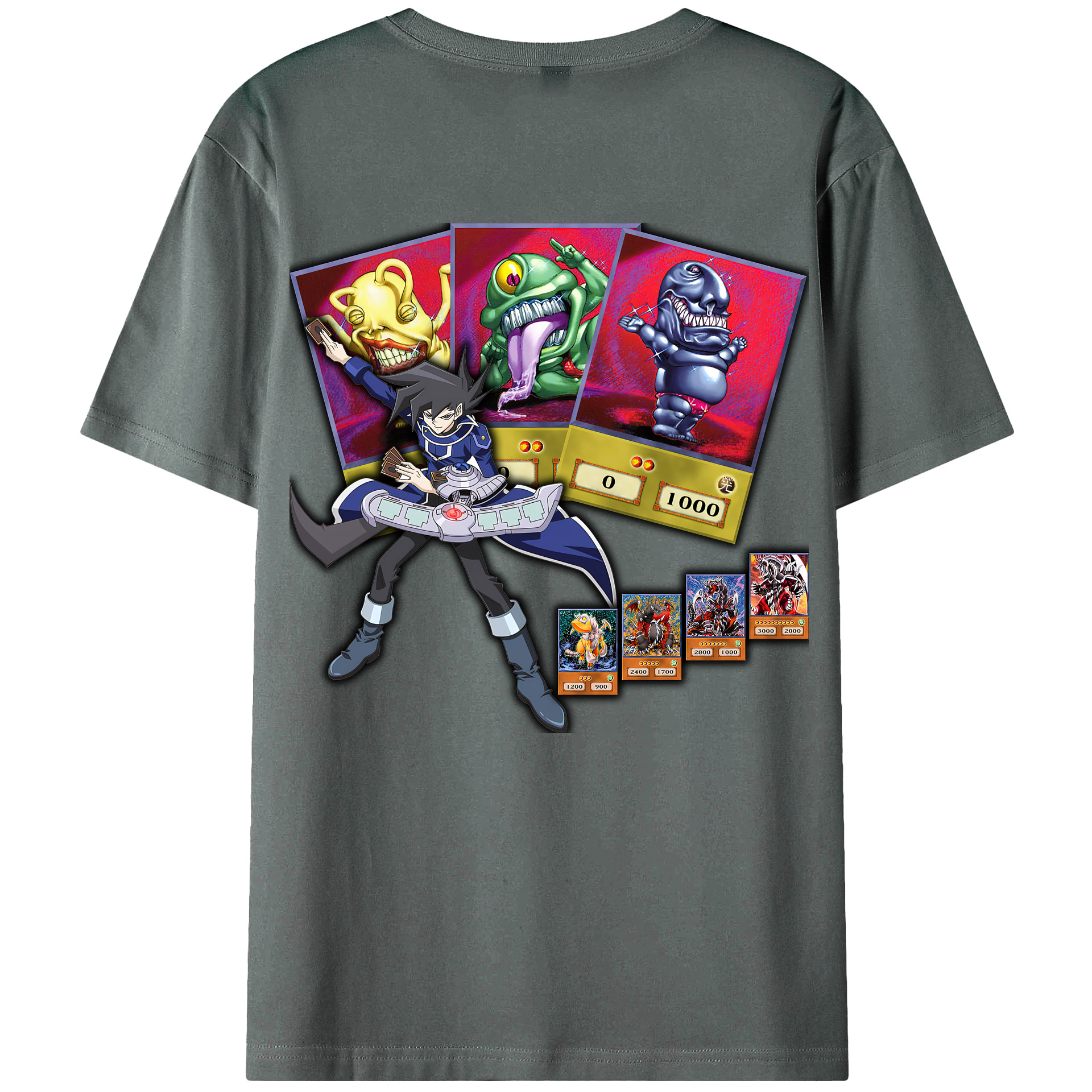 （画像用） 遊☆戯☆王 Yu-Gi-Oh! 綿100％ メンズ半袖Tシャツ（バックプリント） 通気性